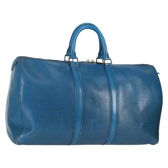 LOUIS VUITTON Epi Keepall 50 Boston Bag Blue M42965 - Picture 1 of 16